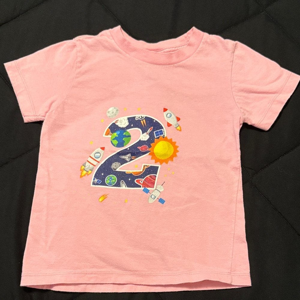 Pink Kids T-Shirt with Space Design